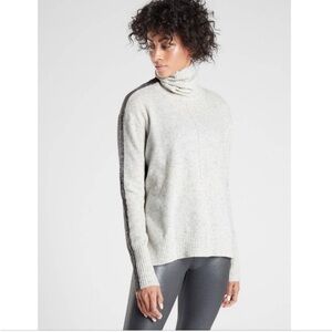 Athleta Transit Colorblock Turtleneck Wool Sweater